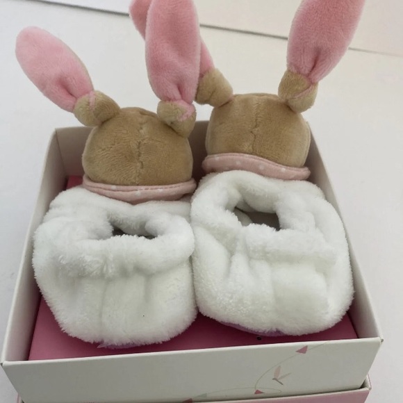 Doudou Et Compagnie Paris Bunny Baby Bootie Slippers Soft Fur Crib Shoes 3M - Picture 5 of 5